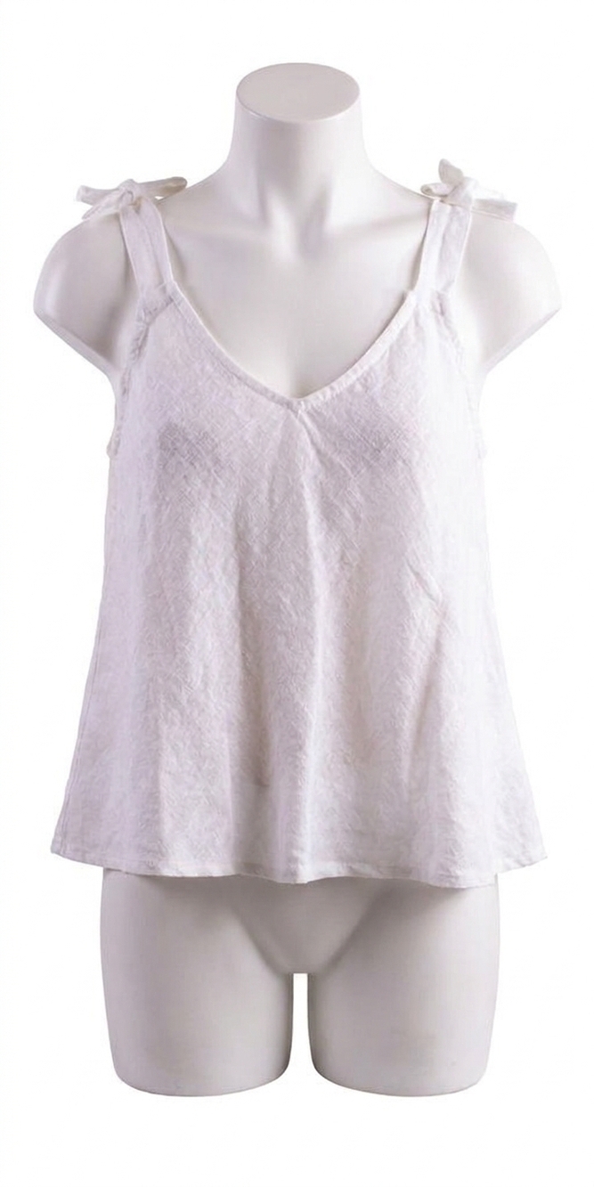 NEW GIGI MODA farbella linen tank top in white